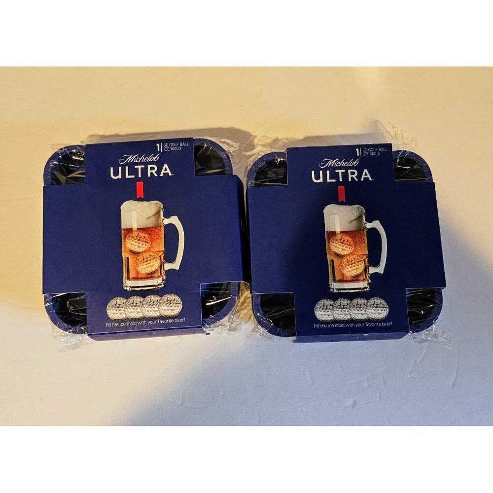 Lot of 2:‎ Michelob Ultra 3D Golf Ball Ice Mold